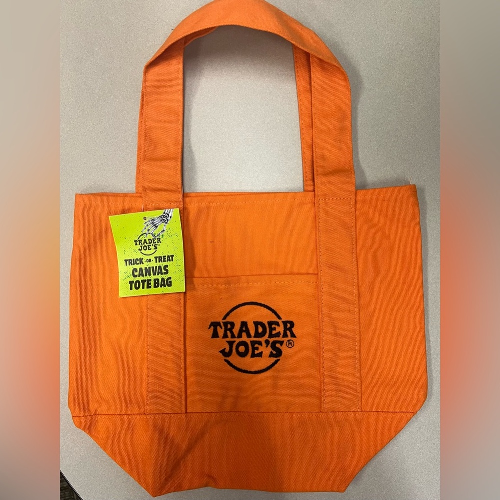 Trader Joe's Orange Canvas Tote Bag